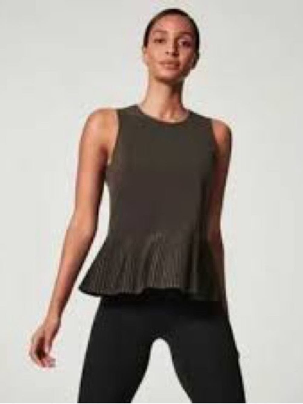 SPANX Olive Green Yes Pleats Tank